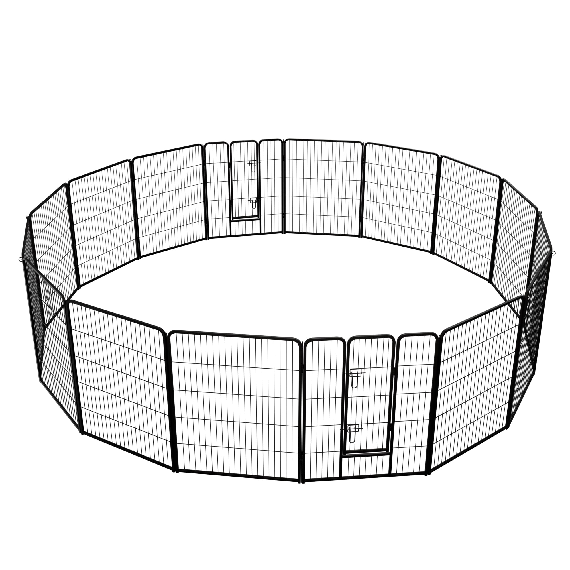 Dog Playpen, 40 Inch 16 Panels Puppy Playpen, Dog Exercise Pen For Large/Medium/Small Dogs, Foldable Dog Pen With Doors For RV, Camping, Yard_voghion.com